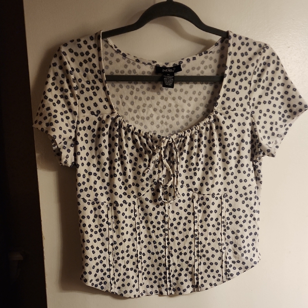 Chic Black and White Polka Dot Blouse